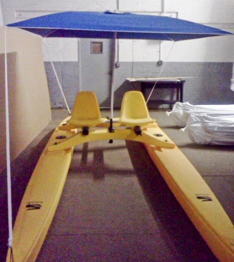 Seacycle Twin with Umbrella Anchor Shade Installed