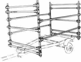 Seitech 3 Boat rack with 4th tier for spars