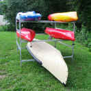 Trailex Box Style Rack with Canoes and Kayaks