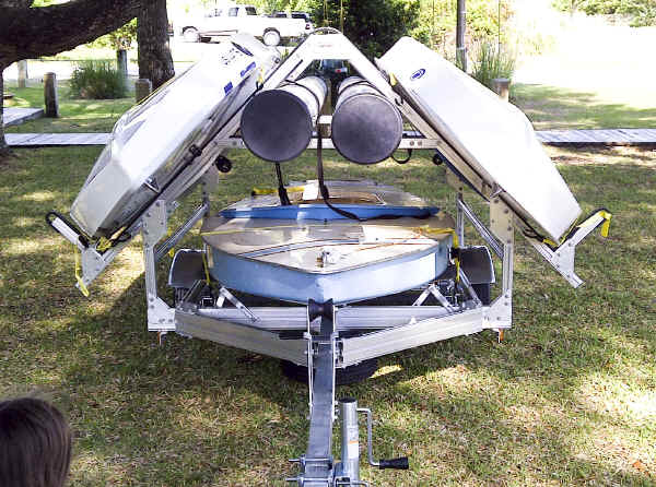 Multiple Sunfish and Laser Sailboat Trailer, carries 3 to 4 sailboats