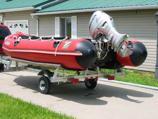 Trailex UT-850M Trailer with a Zodiac  Inflatable Boat 